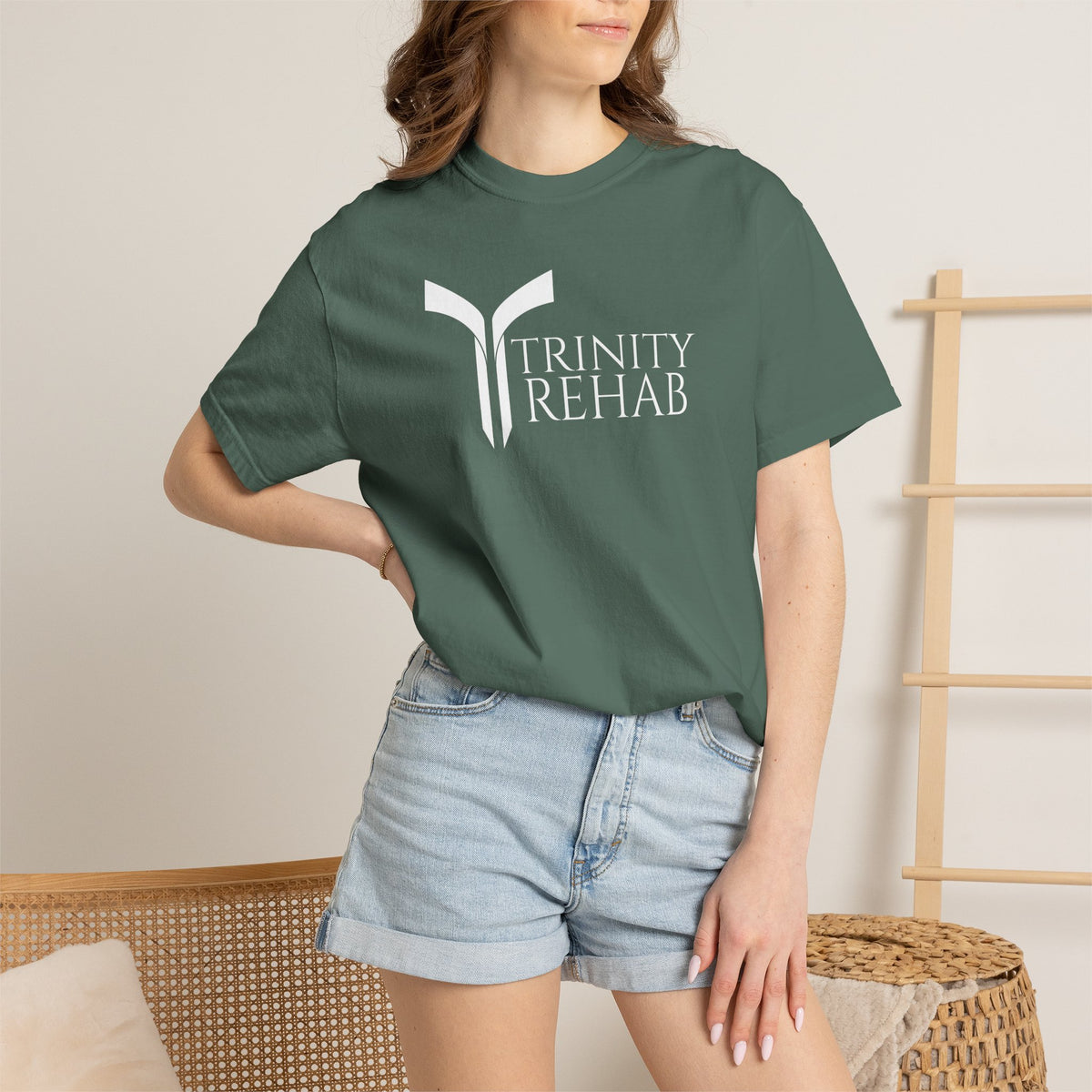 Minimalist Logo T-Shirt — Cream Garment-Dyed Casual Tee