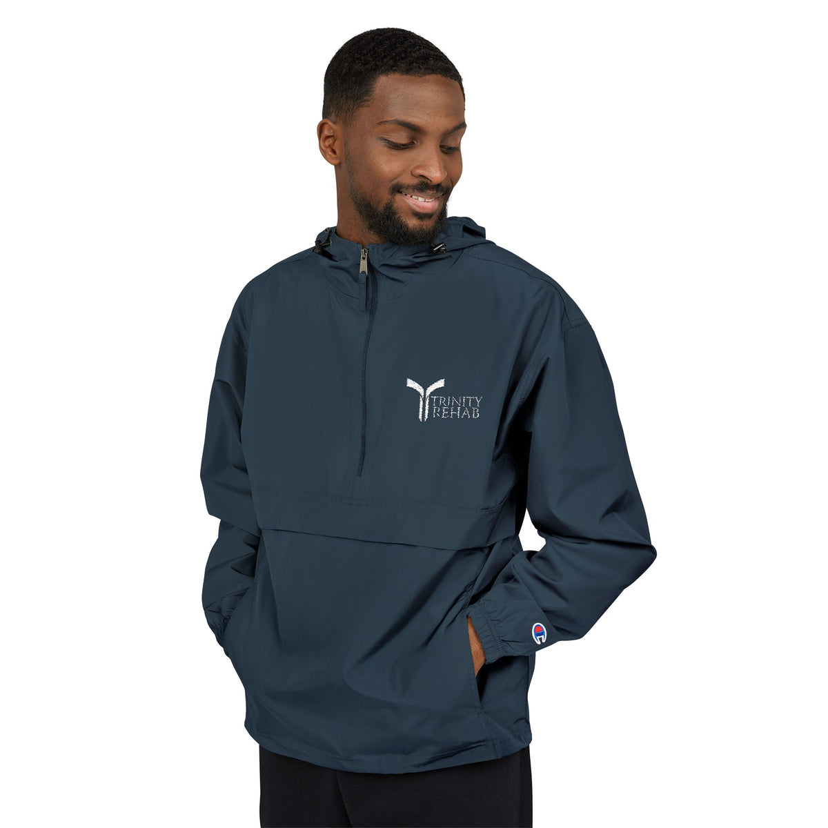 Packable Anorak Jacket – Lightweight Orange Windbreaker with Subtle Logo