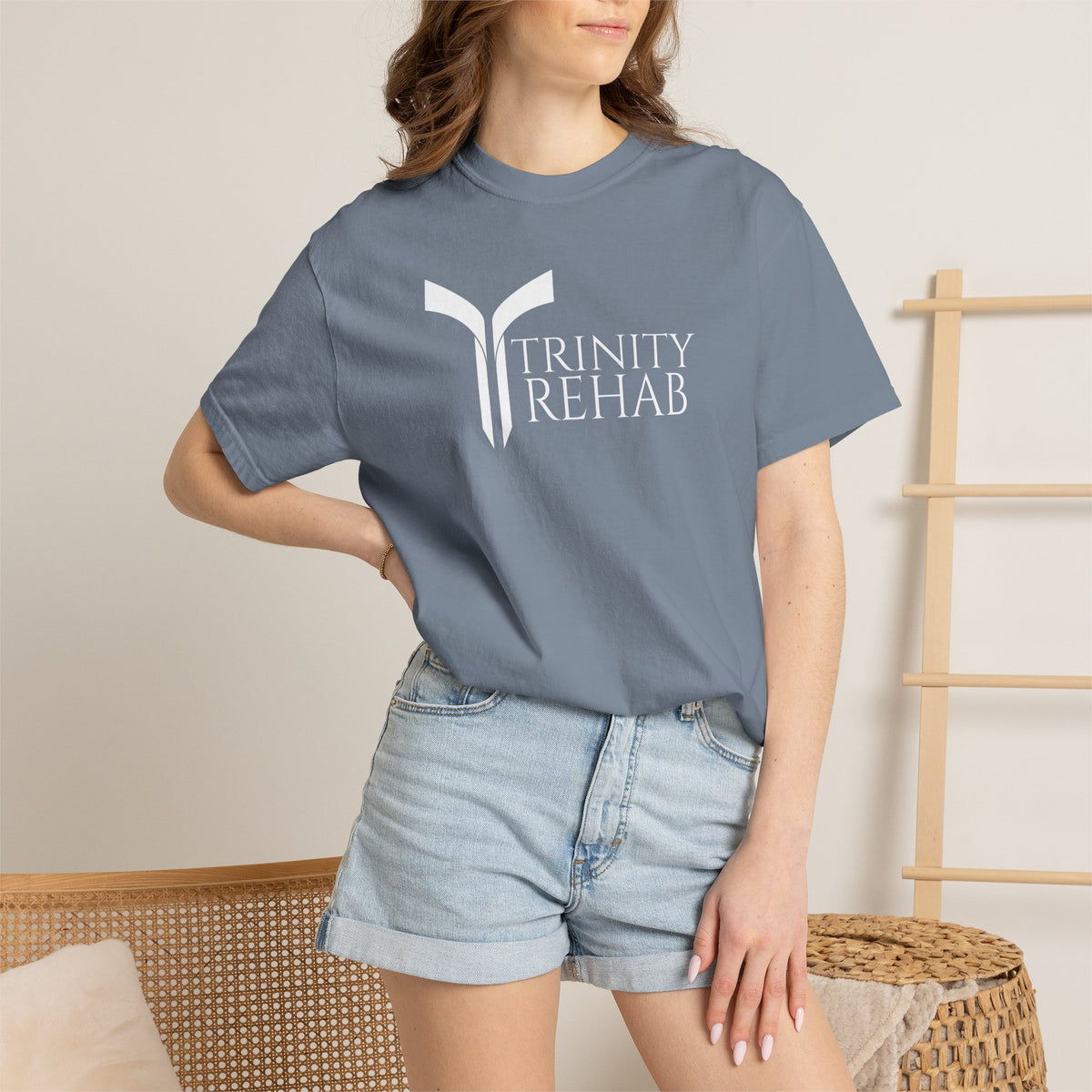 Minimalist Logo T-Shirt — Cream Garment-Dyed Casual Tee