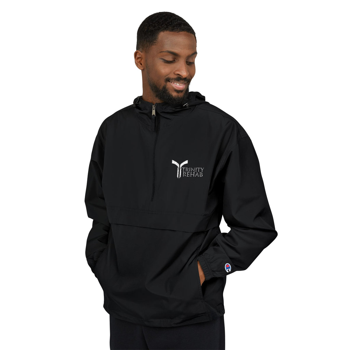 Packable Anorak Jacket – Lightweight Orange Windbreaker with Subtle Logo