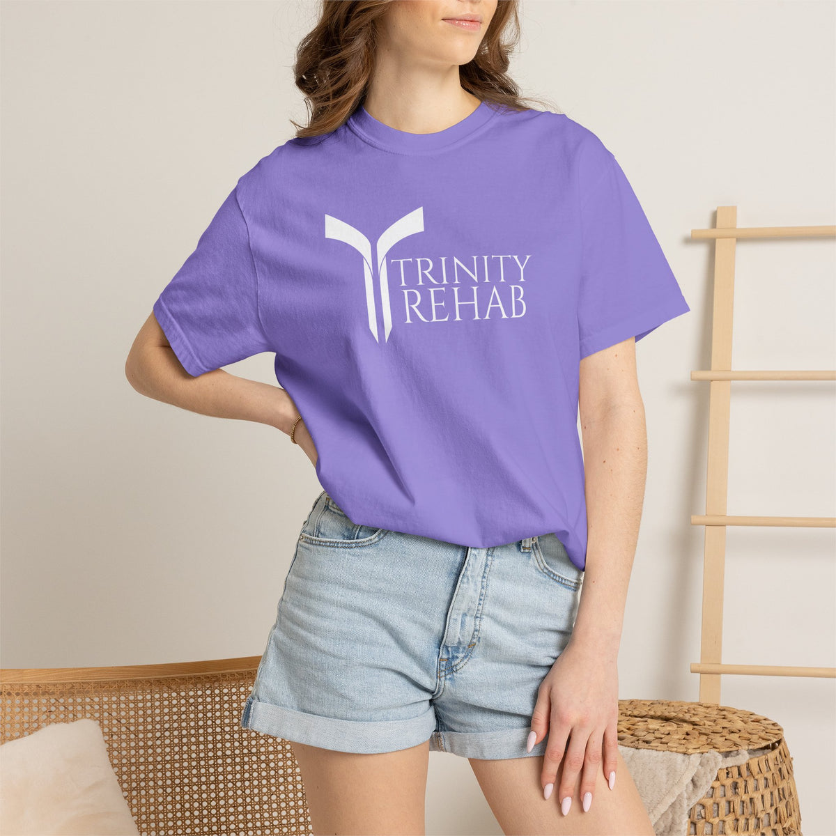 Minimalist Logo T-Shirt — Cream Garment-Dyed Casual Tee