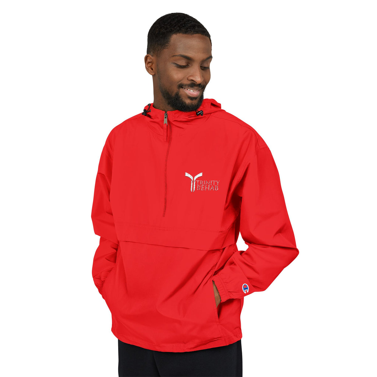 Packable Anorak Jacket – Lightweight Orange Windbreaker with Subtle Logo
