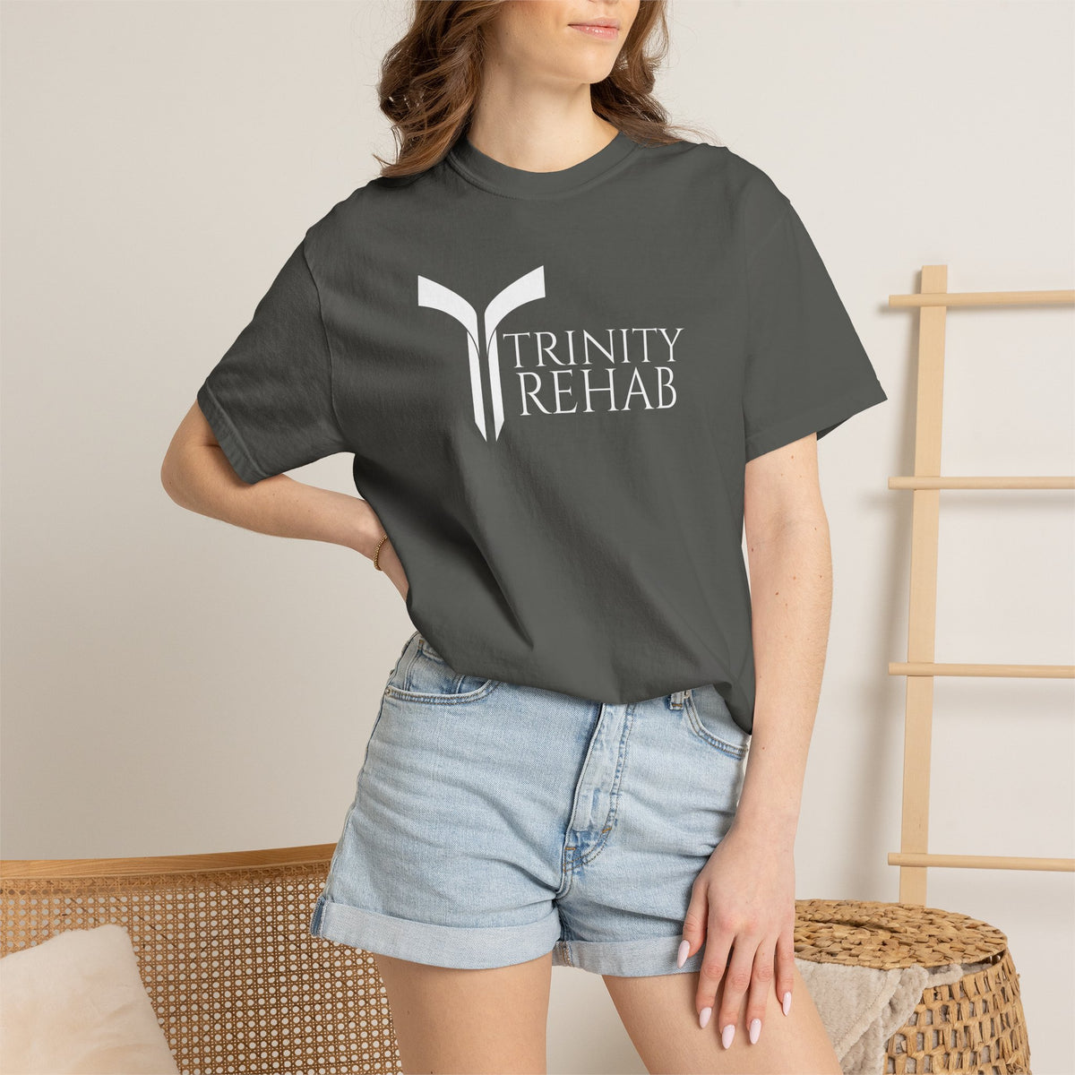 Minimalist Logo T-Shirt — Cream Garment-Dyed Casual Tee