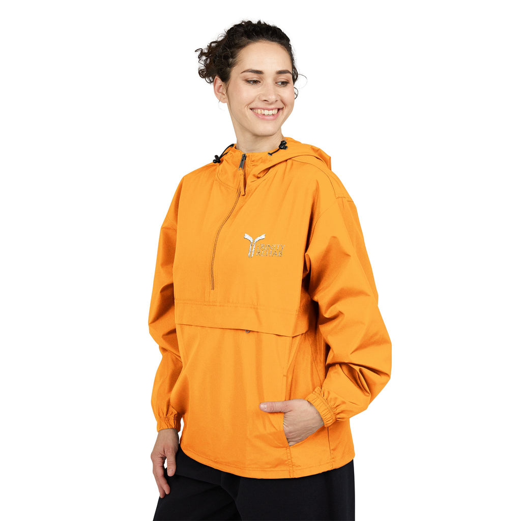 Packable Anorak Jacket – Lightweight Orange Windbreaker with Subtle Logo