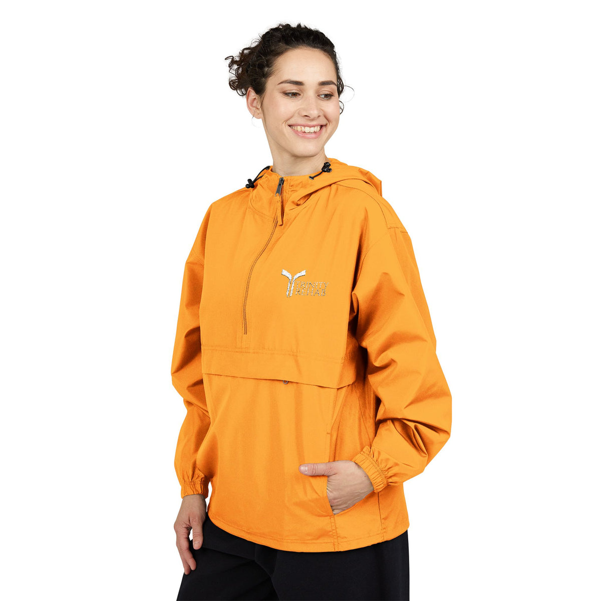 Packable Anorak Jacket – Lightweight Orange Windbreaker with Subtle Logo