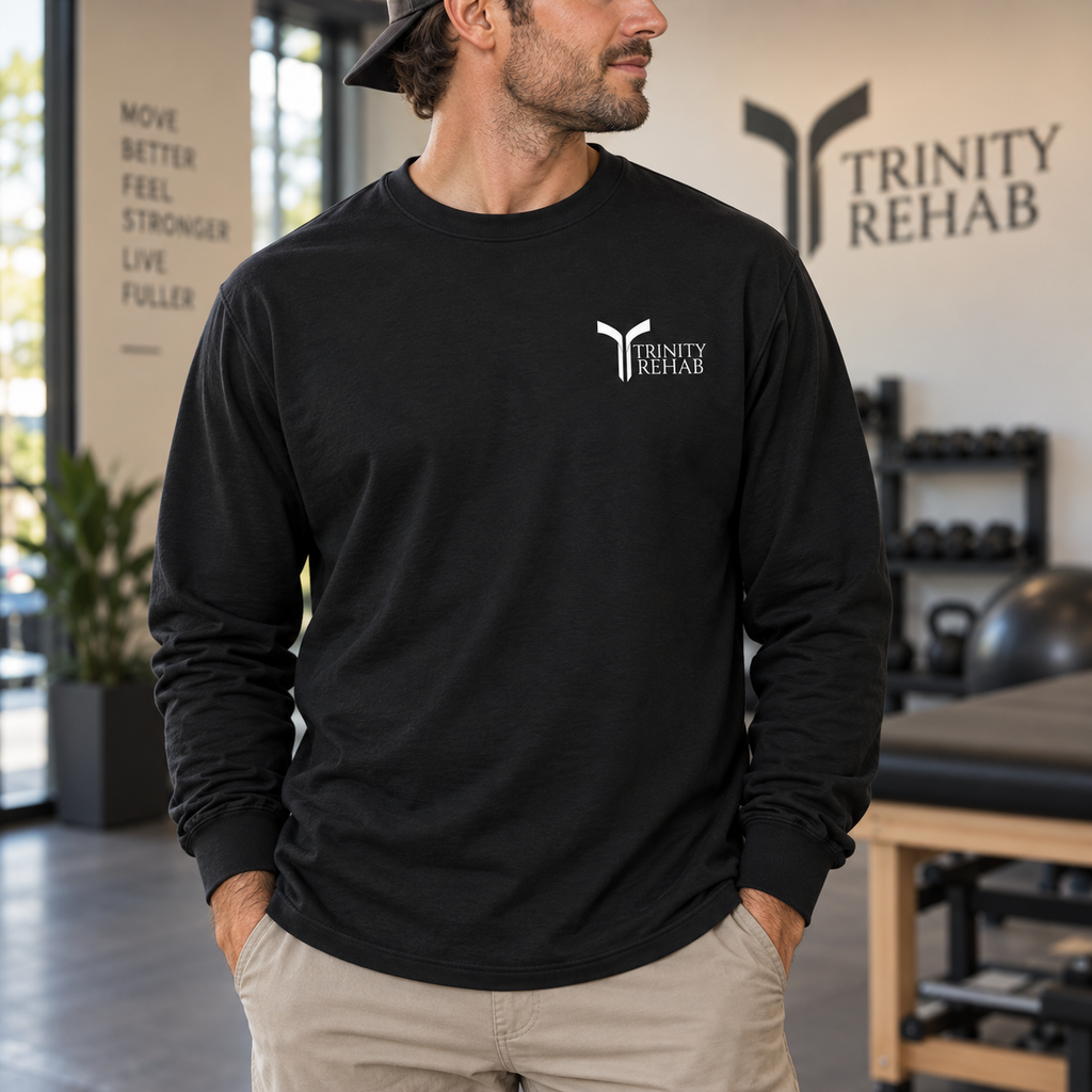 Trinity Rehab Long Sleeve T-Shirt — Logo & Mission Statement
