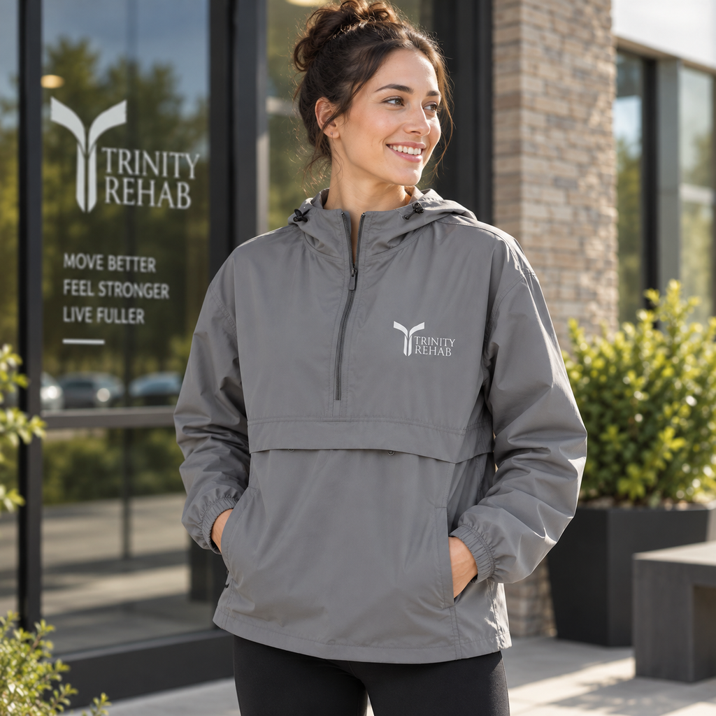 Packable Anorak Jacket – Lightweight Orange Windbreaker with Subtle Logo
