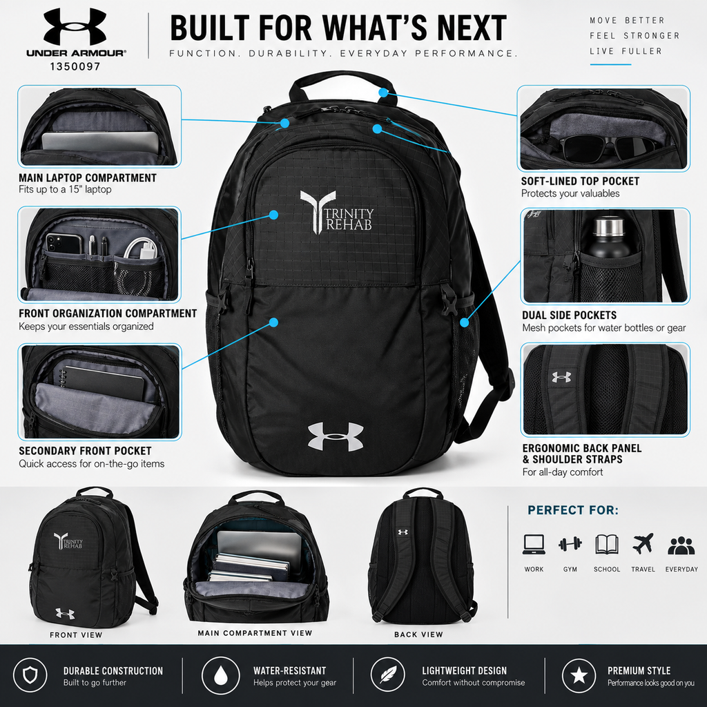Trinity Rehab Embroidered Under Armour All‑Sport Backpack