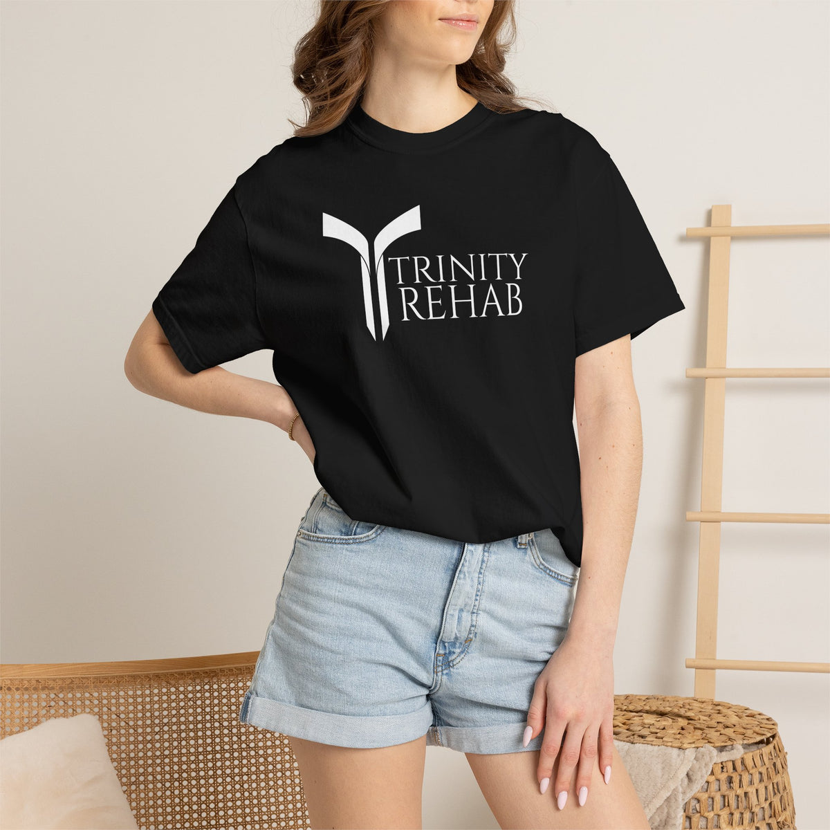 Minimalist Logo T-Shirt — Cream Garment-Dyed Casual Tee