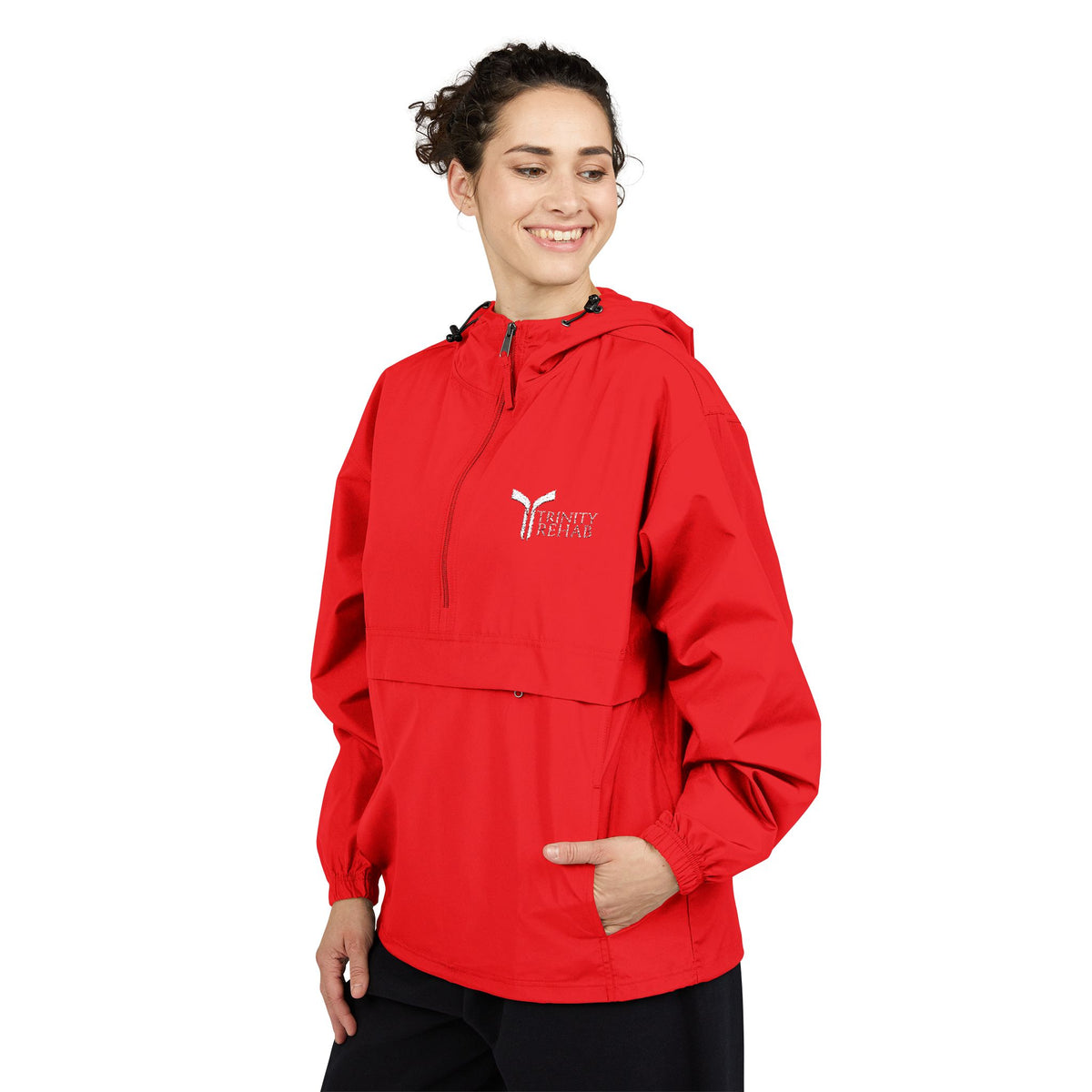 Packable Anorak Jacket – Lightweight Orange Windbreaker with Subtle Logo
