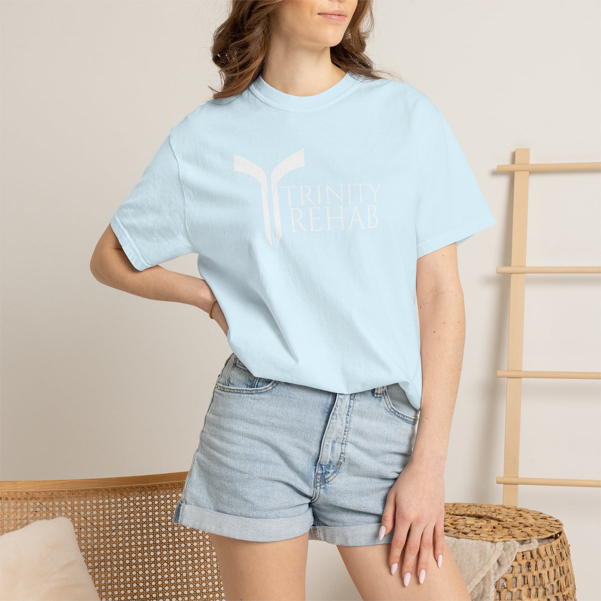 Minimalist Logo T-Shirt — Cream Garment-Dyed Casual Tee