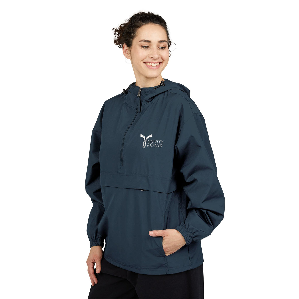 Packable Anorak Jacket – Lightweight Orange Windbreaker with Subtle Logo