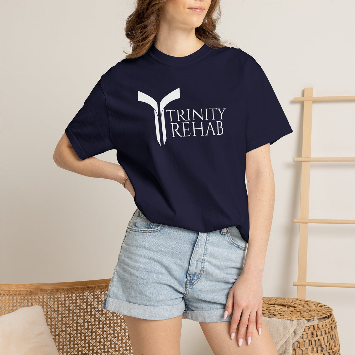 Minimalist Logo T-Shirt — Cream Garment-Dyed Casual Tee