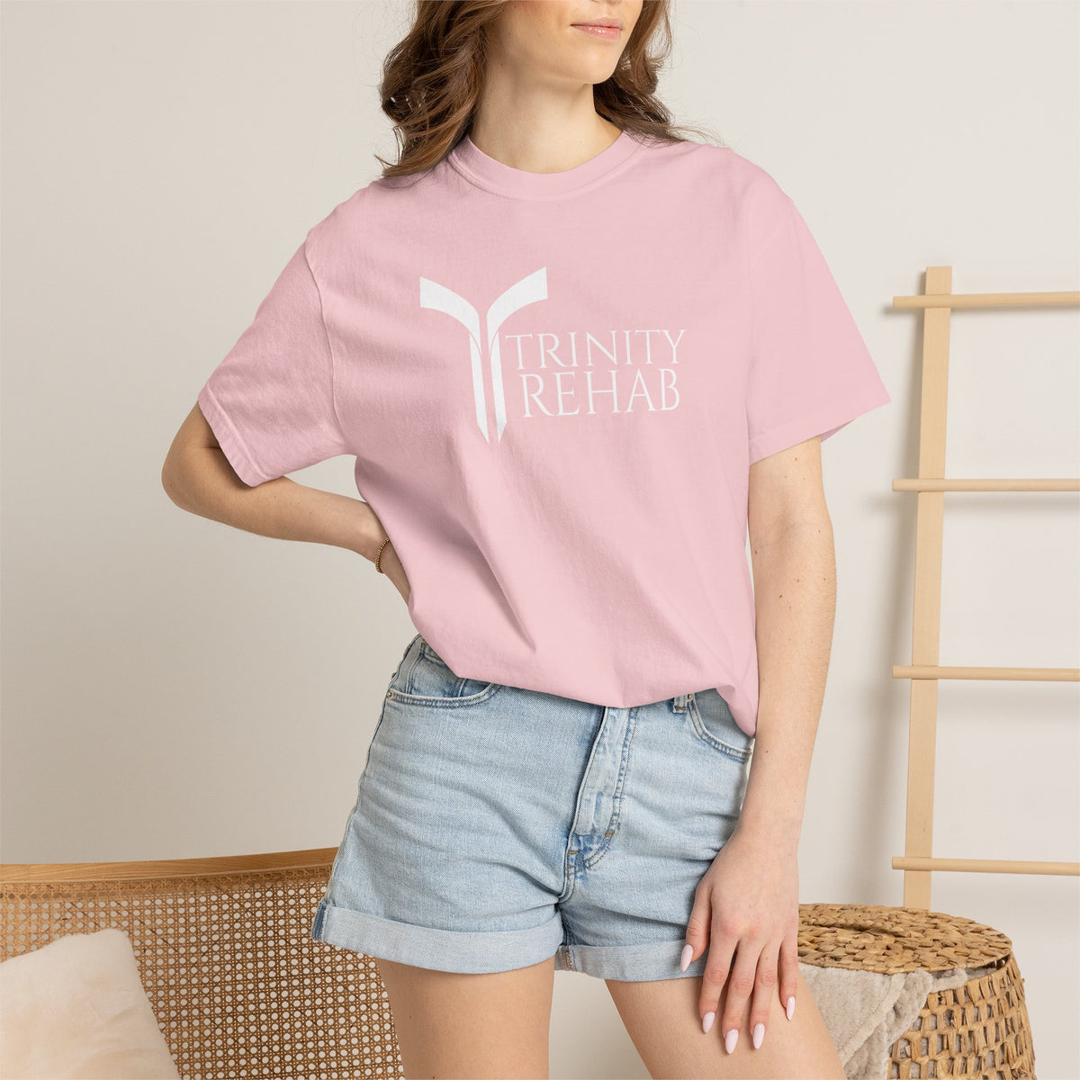 Minimalist Logo T-Shirt — Cream Garment-Dyed Casual Tee