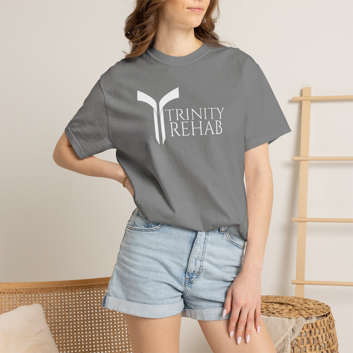 Minimalist Logo T-Shirt — Cream Garment-Dyed Casual Tee