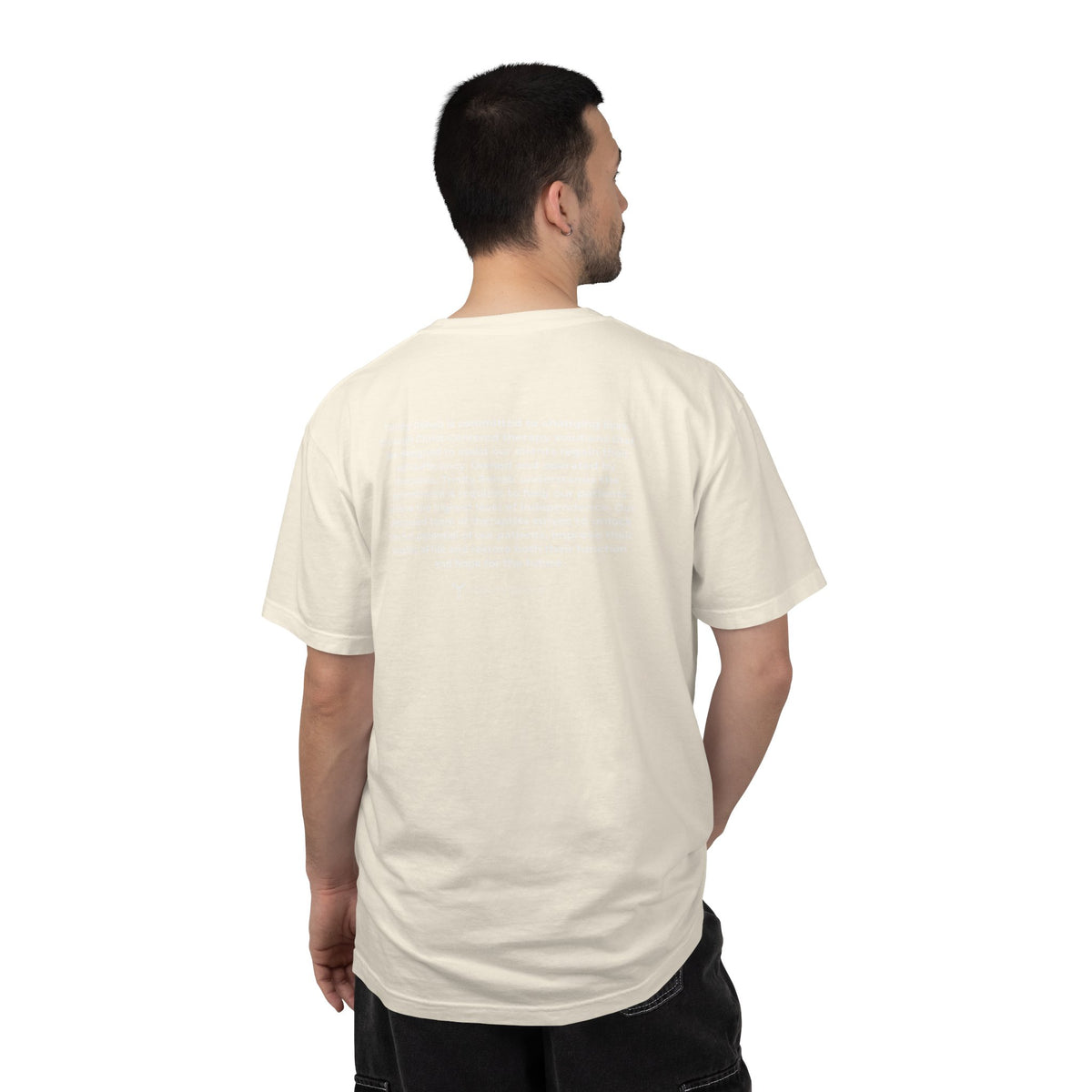 Minimalist Logo T-Shirt — Cream Garment-Dyed Casual Tee