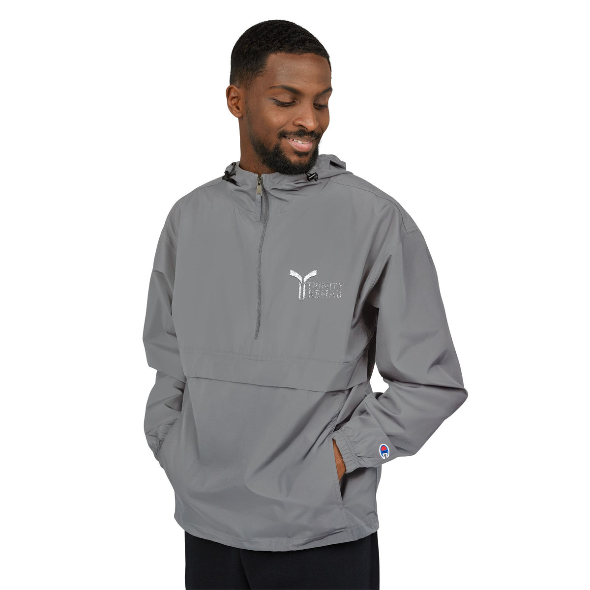 Packable Anorak Jacket – Lightweight Orange Windbreaker with Subtle Logo