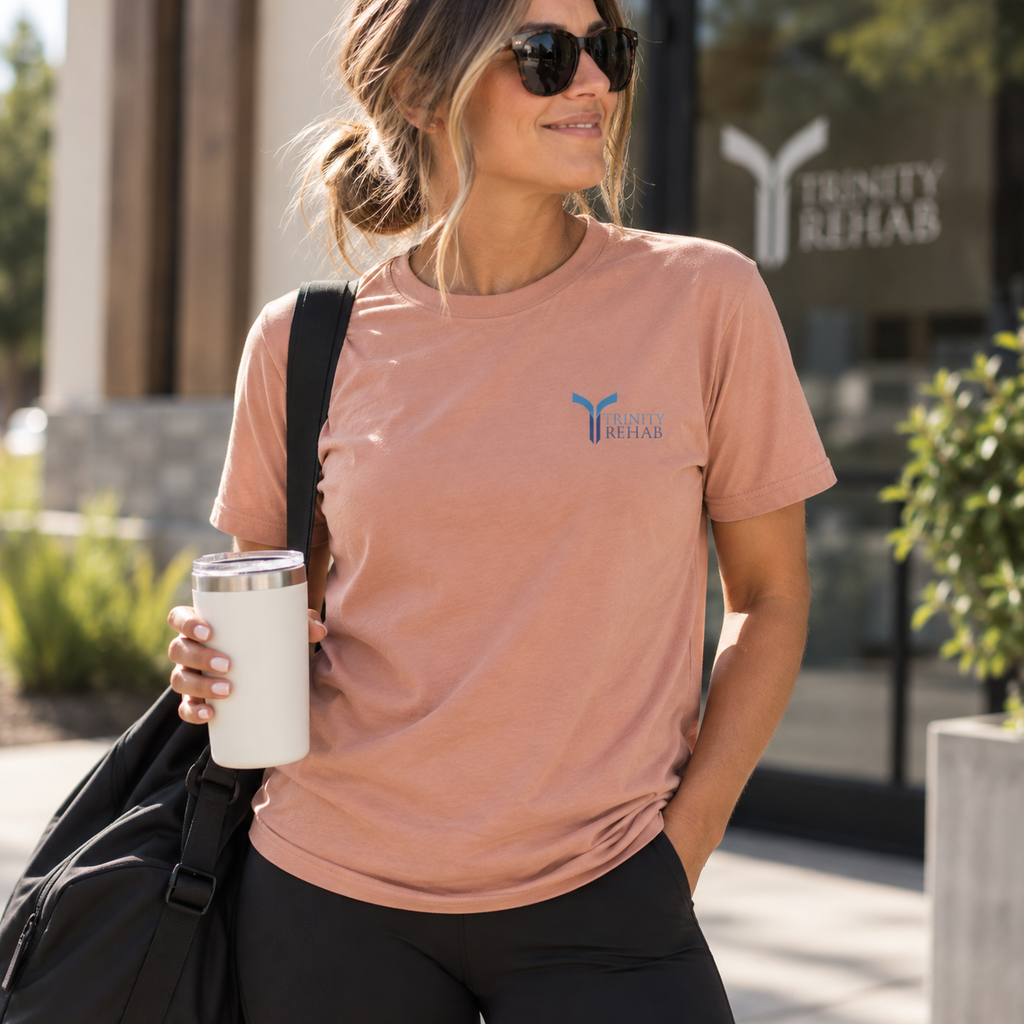 TEE — Trinity Retreat Logo Red Adult Staple Tee