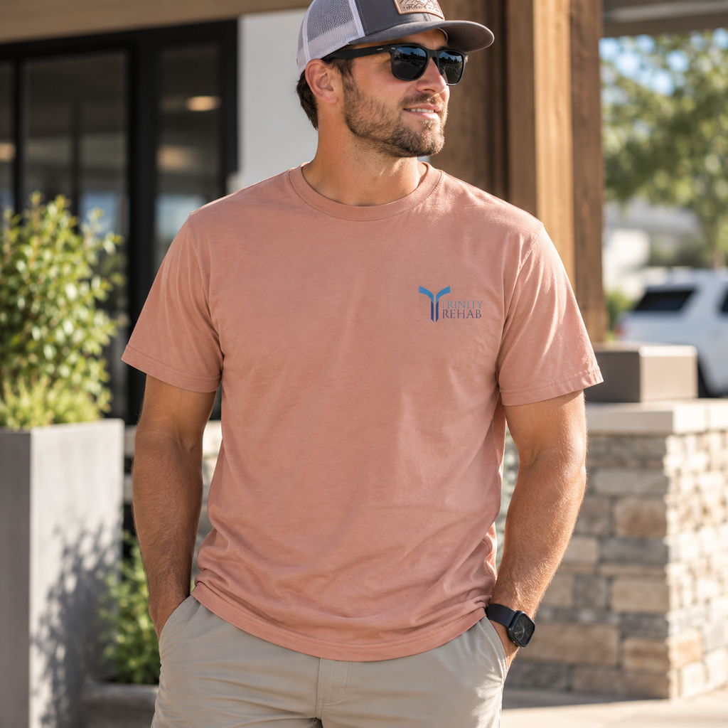 TEE — Trinity Retreat Logo Red Adult Staple Tee
