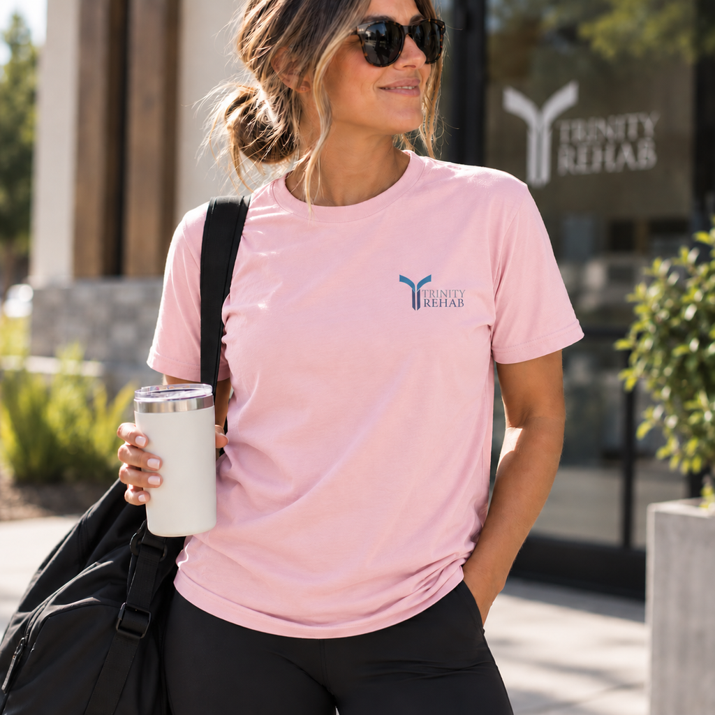 TEE — Trinity Retreat Logo Red Adult Staple Tee