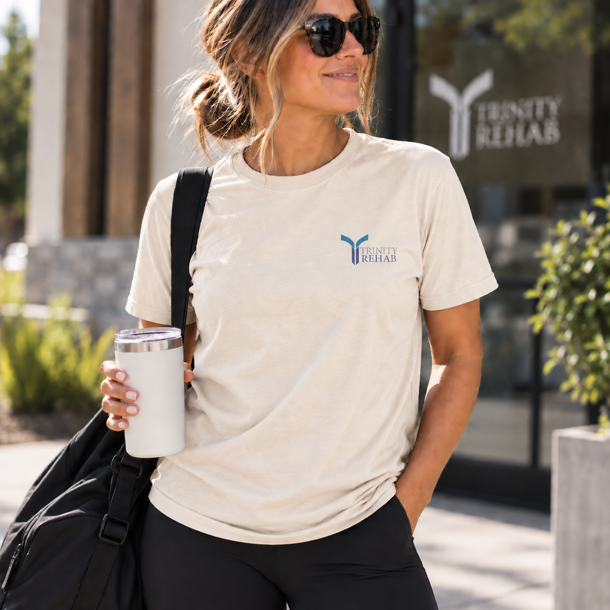 TEE — Trinity Retreat Logo Red Adult Staple Tee