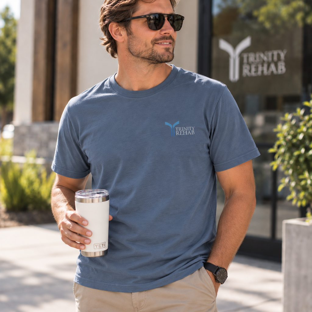 TEE — Trinity Retreat Logo Red Adult Staple Tee