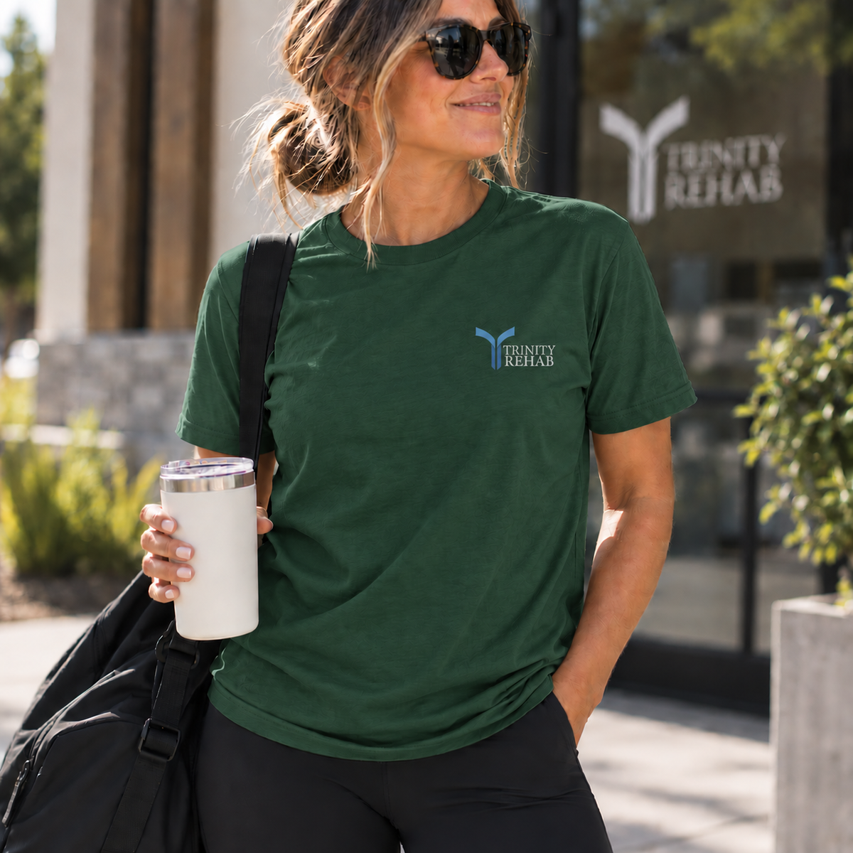 TEE — Trinity Retreat Logo Red Adult Staple Tee